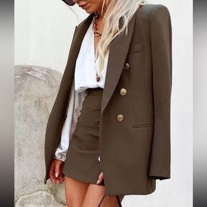 Zara Khaki Blazer Medium